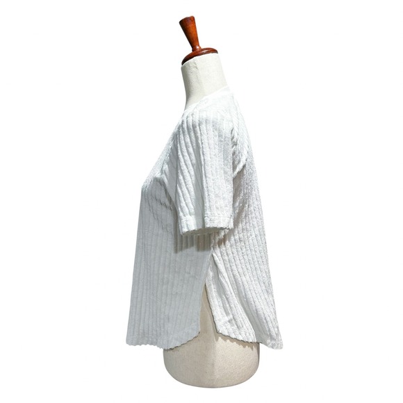 Sol Angeles Top Size Small Ribbed Terry Cloth Short Sleeve Beachy Tee Shirt - Picture 3 of 10